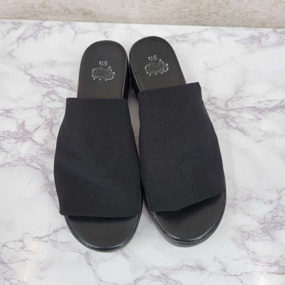 Faded Glory Vintage Y2K Women's Black Platform Slide Sandals - Picture 4 of 11